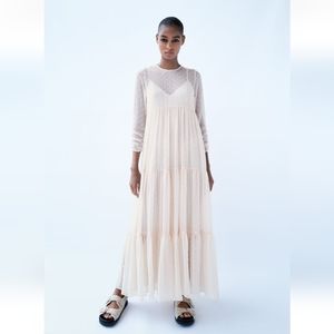 ZARA Swiss Dot Maxi Dress